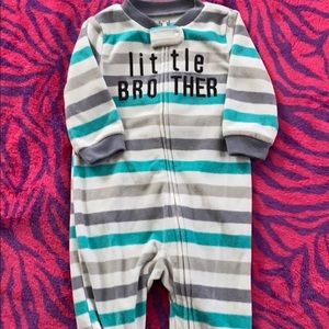 “Little Brother” Fuzzy footie Pajamas